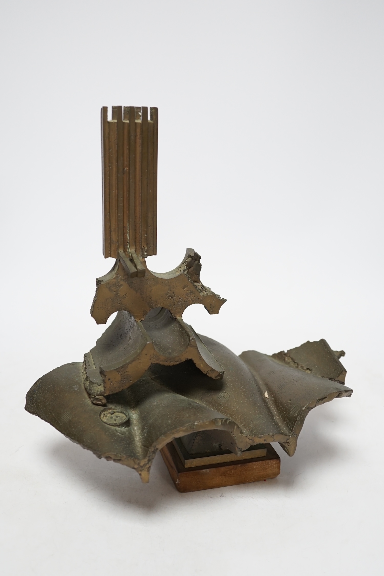 Geoffrey Dudley (1918-1986), bronze, 'Staffordshire Pit Head', 30cm